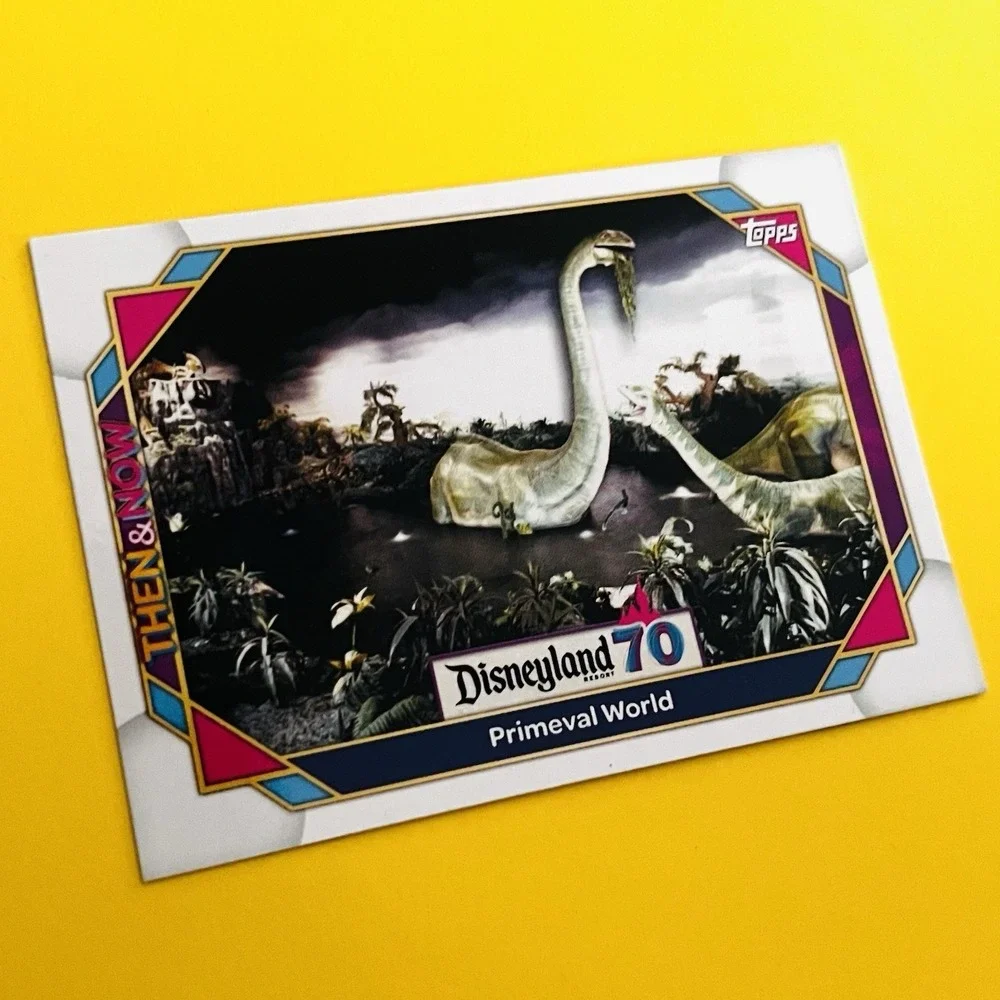 2025 Topps Disneyland 70th Primeval World #7 Then & Now Dinosaur Railroad Disney